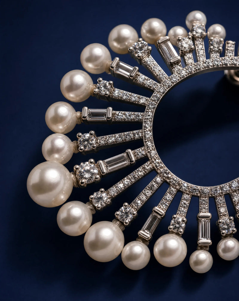 Pearl Muse Statement Halo Earrings Delisa Jewelry