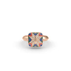 585 Gold Ukrainian Star Enamel Ring - Red & Blue - Delisa Jewelry