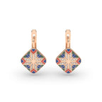 585 Gold Ukrainian Star Enamel Earrings - Red & Blue - Delisa Jewelry