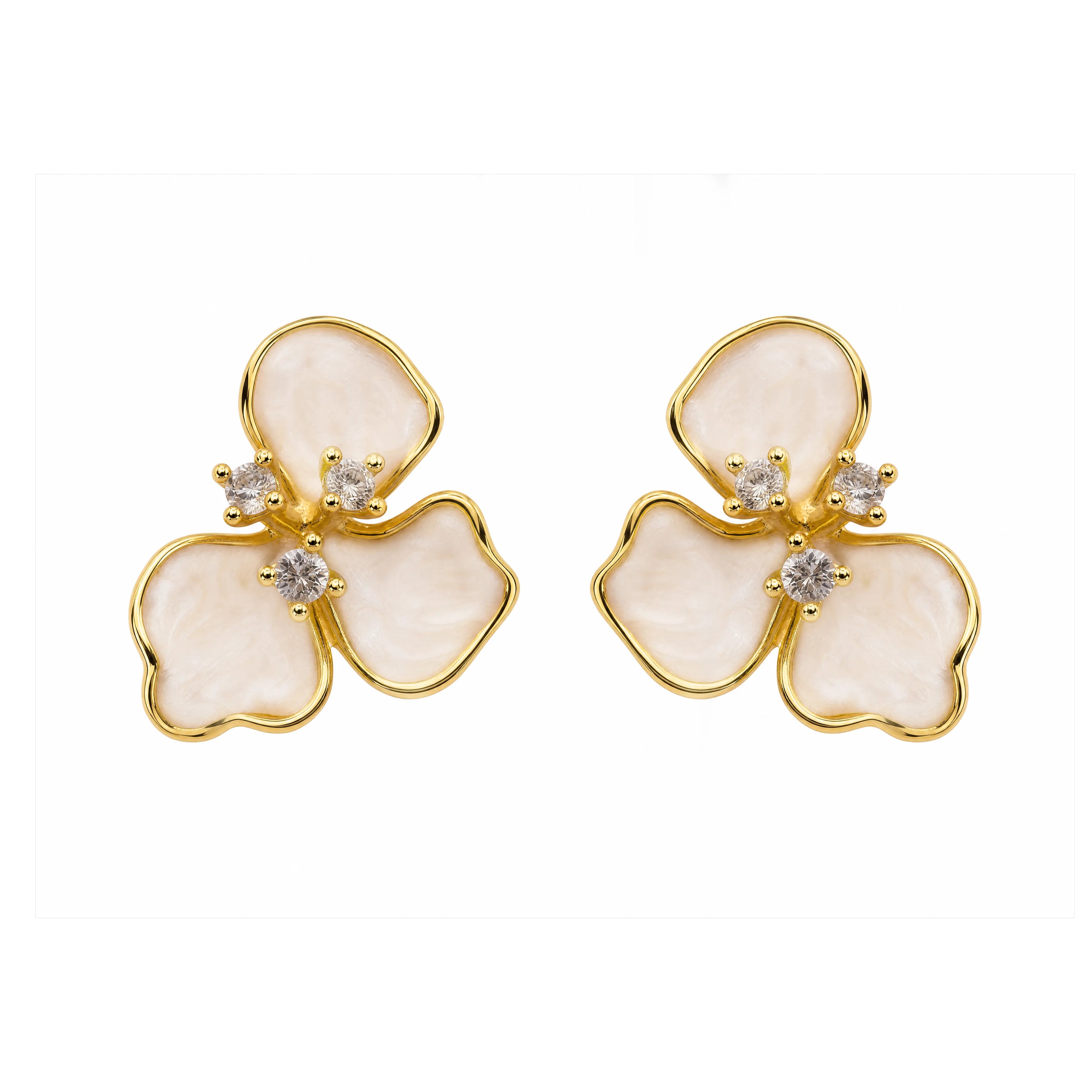 Asteria Orchid Enamel Earrings