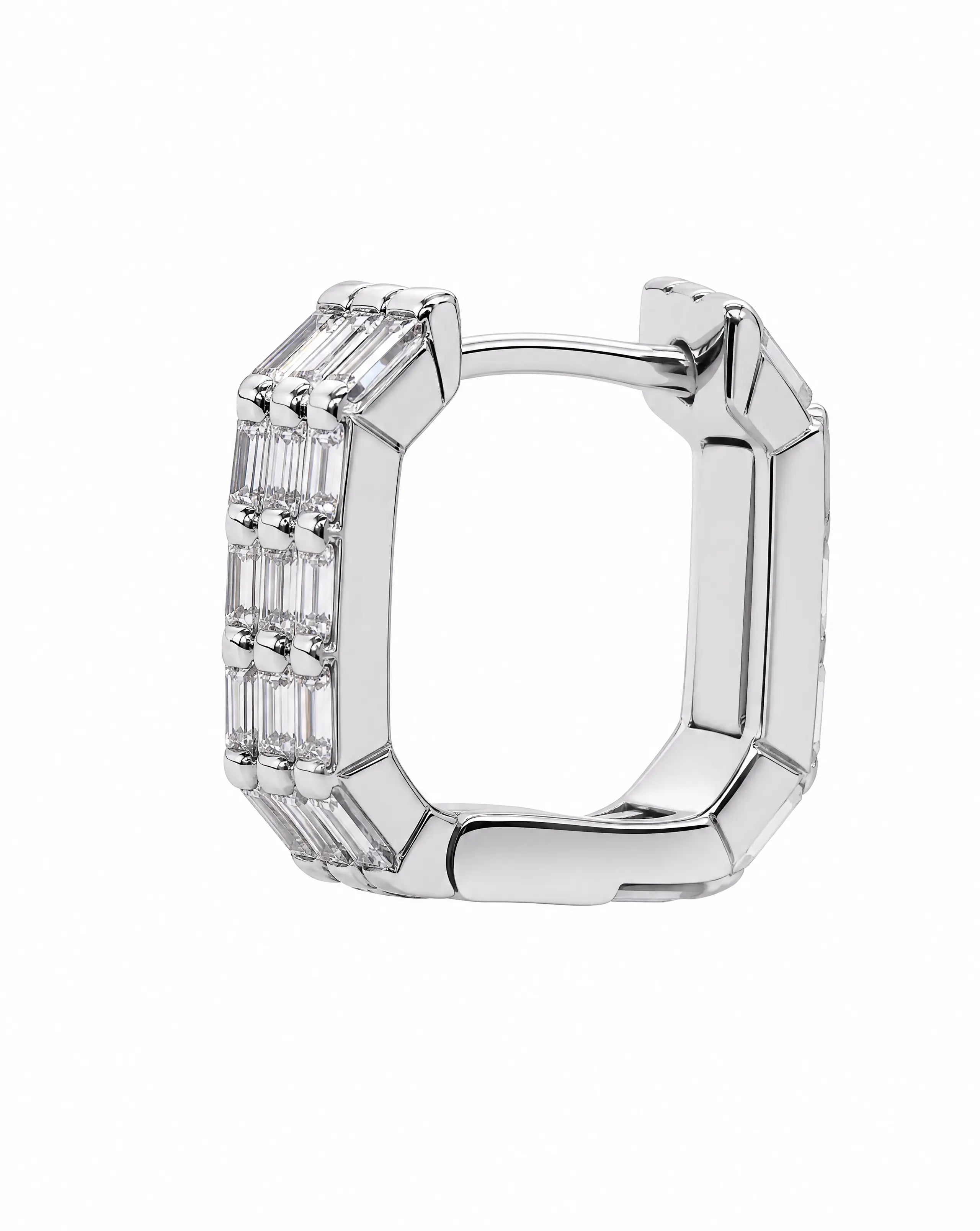 Asteria Emerald-Cut Huggie Earrings