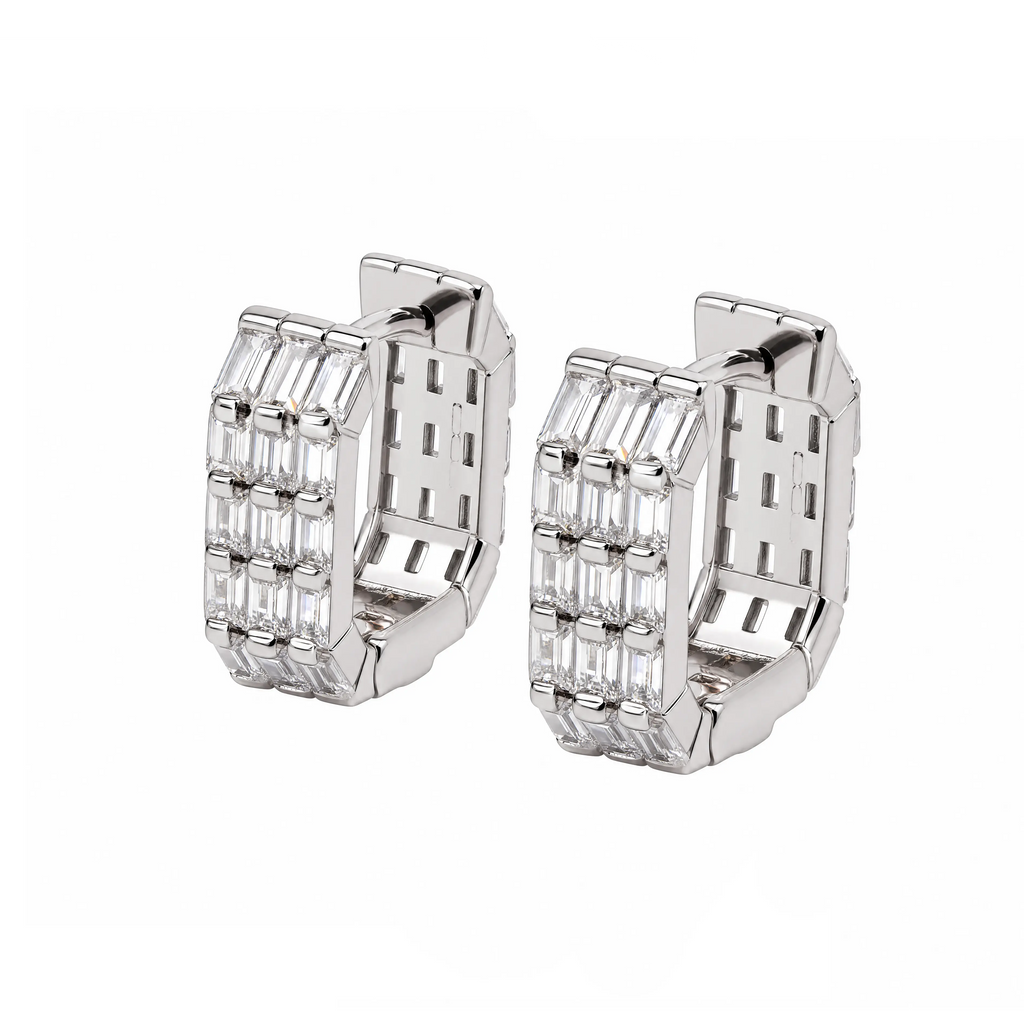 Asteria Emerald-Cut Huggie Earrings