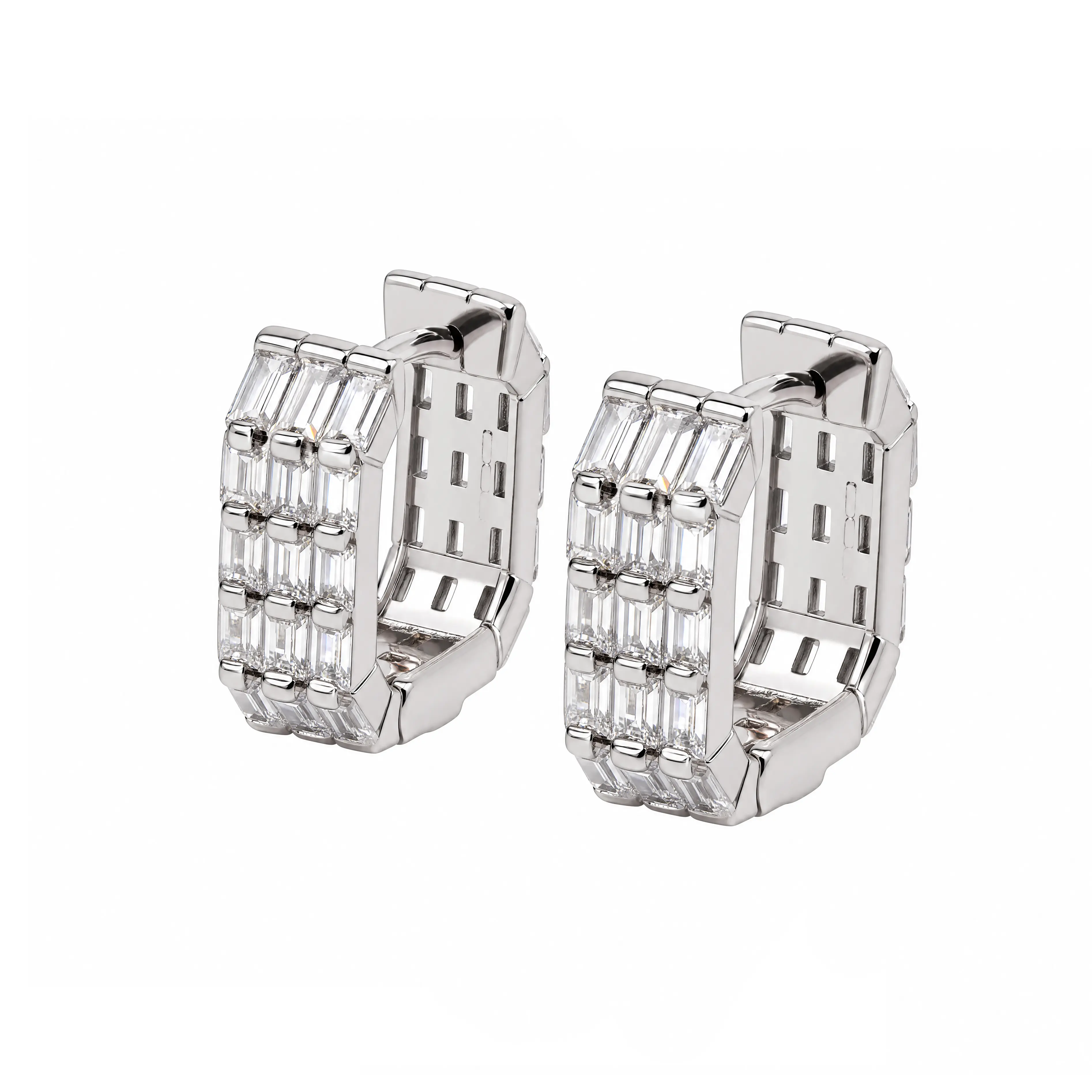 Asteria Emerald-Cut Huggie Earrings