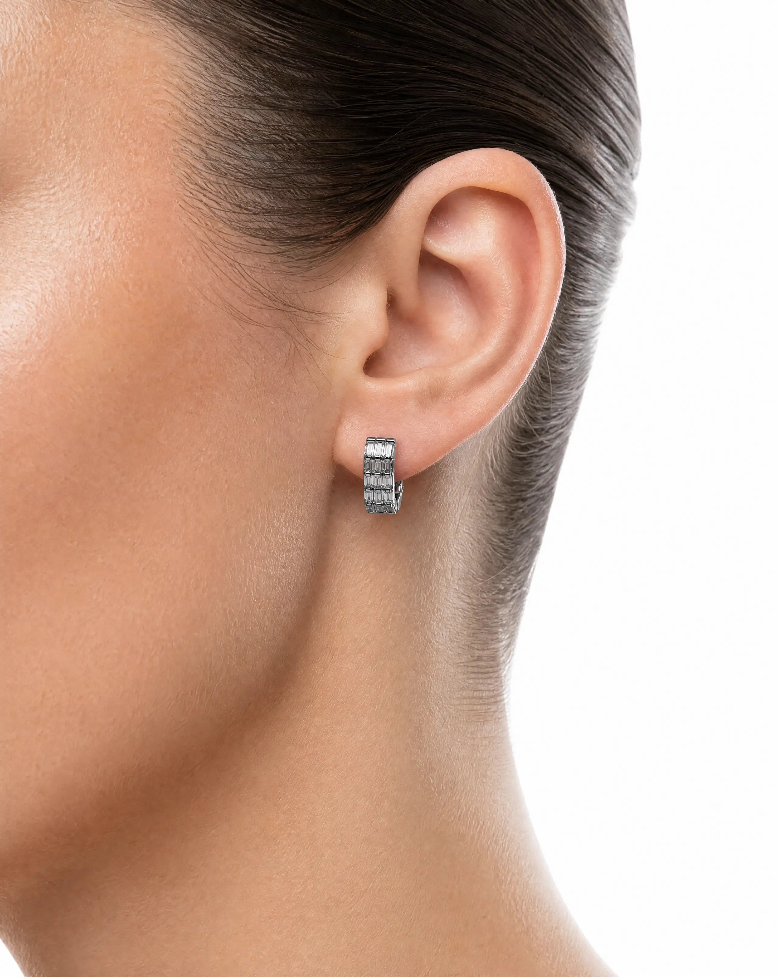 Asteria Emerald-Cut Huggie Earrings