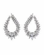 silver earrings crafted in 925 sterling silver with radiant cubic zirconia 