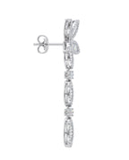 Pair of diamond earrings on a white background