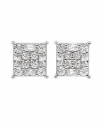 Pair of diamond square stud earrings