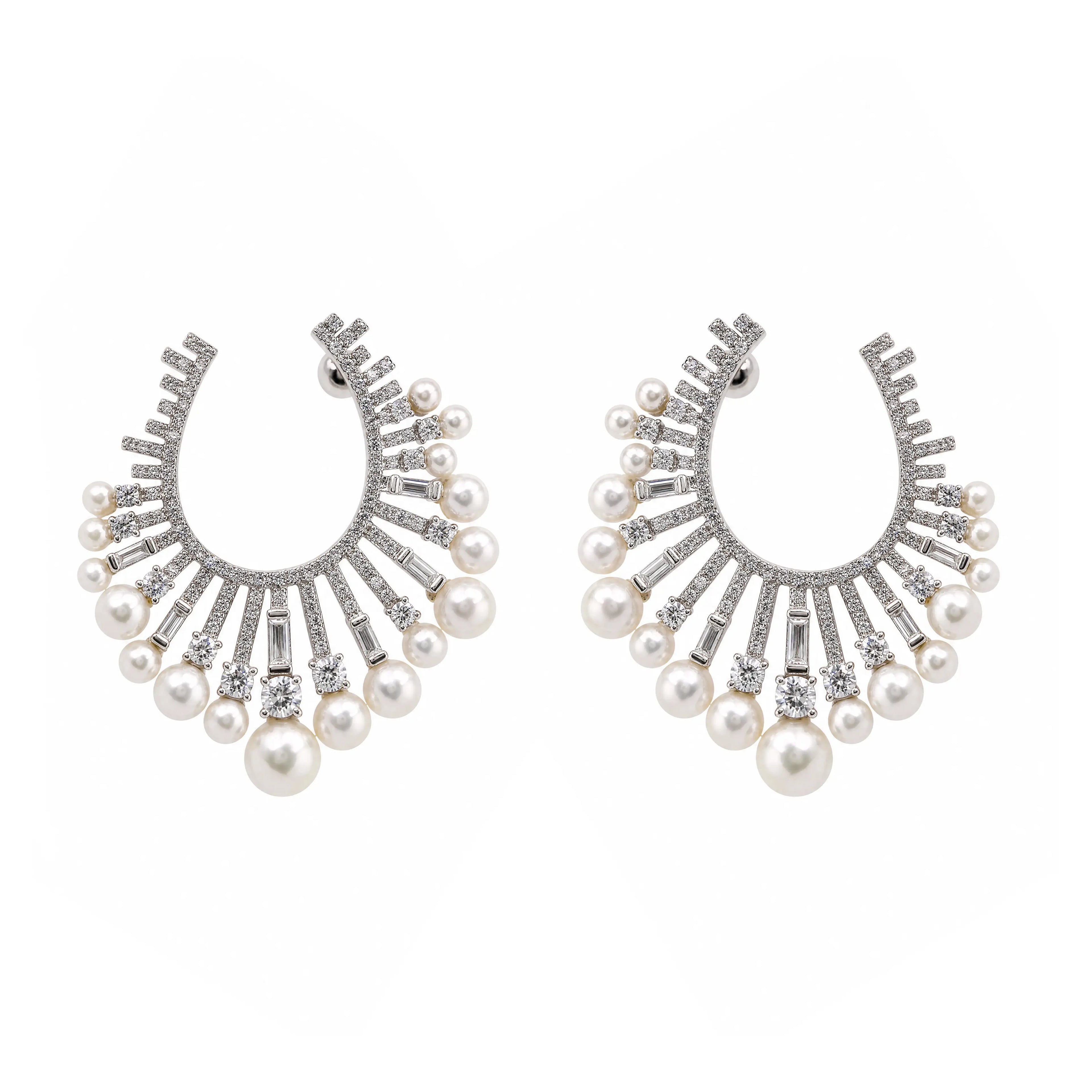 Pearl Muse Statement Halo Earrings Delisa Jewelry