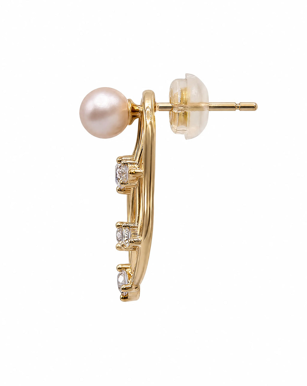 Pearl Muse Golden Pearl Wave Earrings Delisa Jewelry