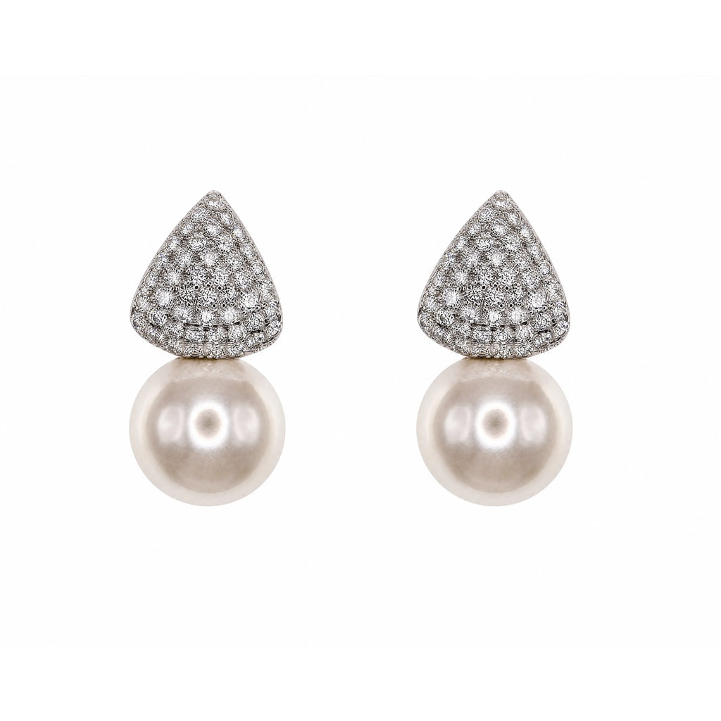 Pearl Muse Pavé Pearl Drop Earrings