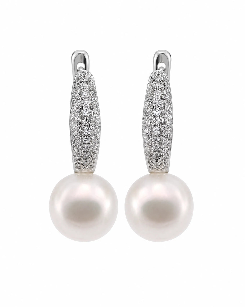 Pearl Muse Pavé Pearl Hoop Earrings Delisa Jewelry
