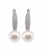 Pearl Muse Pavé Pearl Hoop Earrings Delisa Jewelry