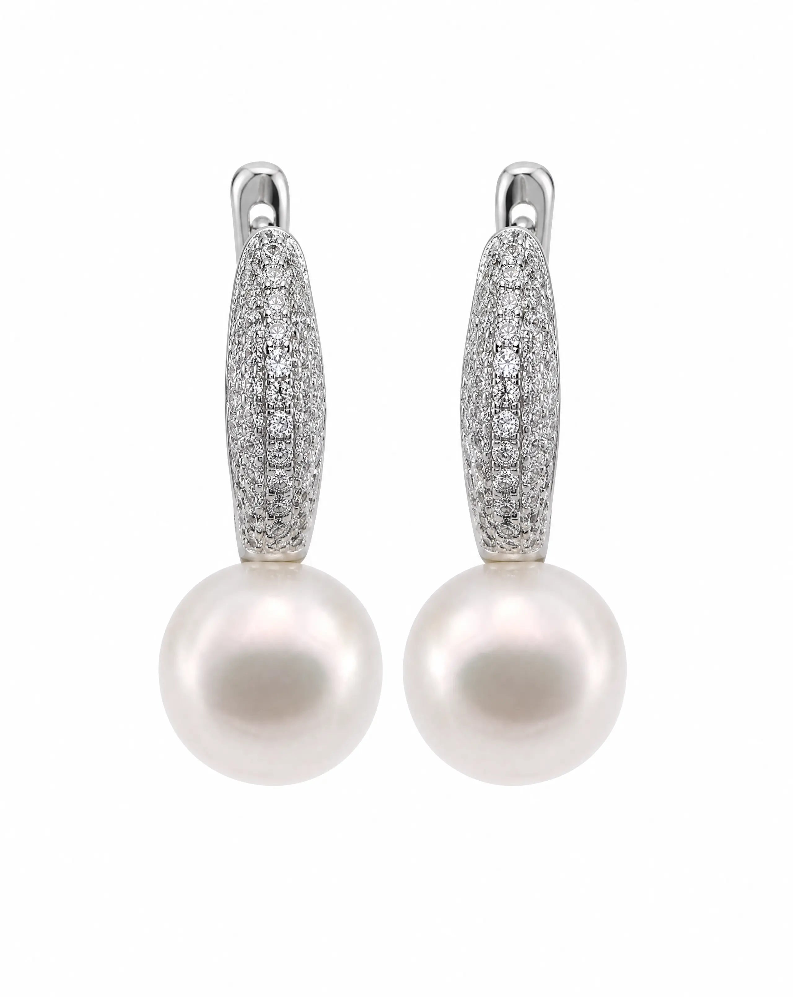Pearl Muse Pavé Pearl Hoop Earrings Delisa Jewelry