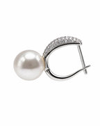 Pearl Muse Pavé Pearl Hoop Earrings Delisa Jewelry