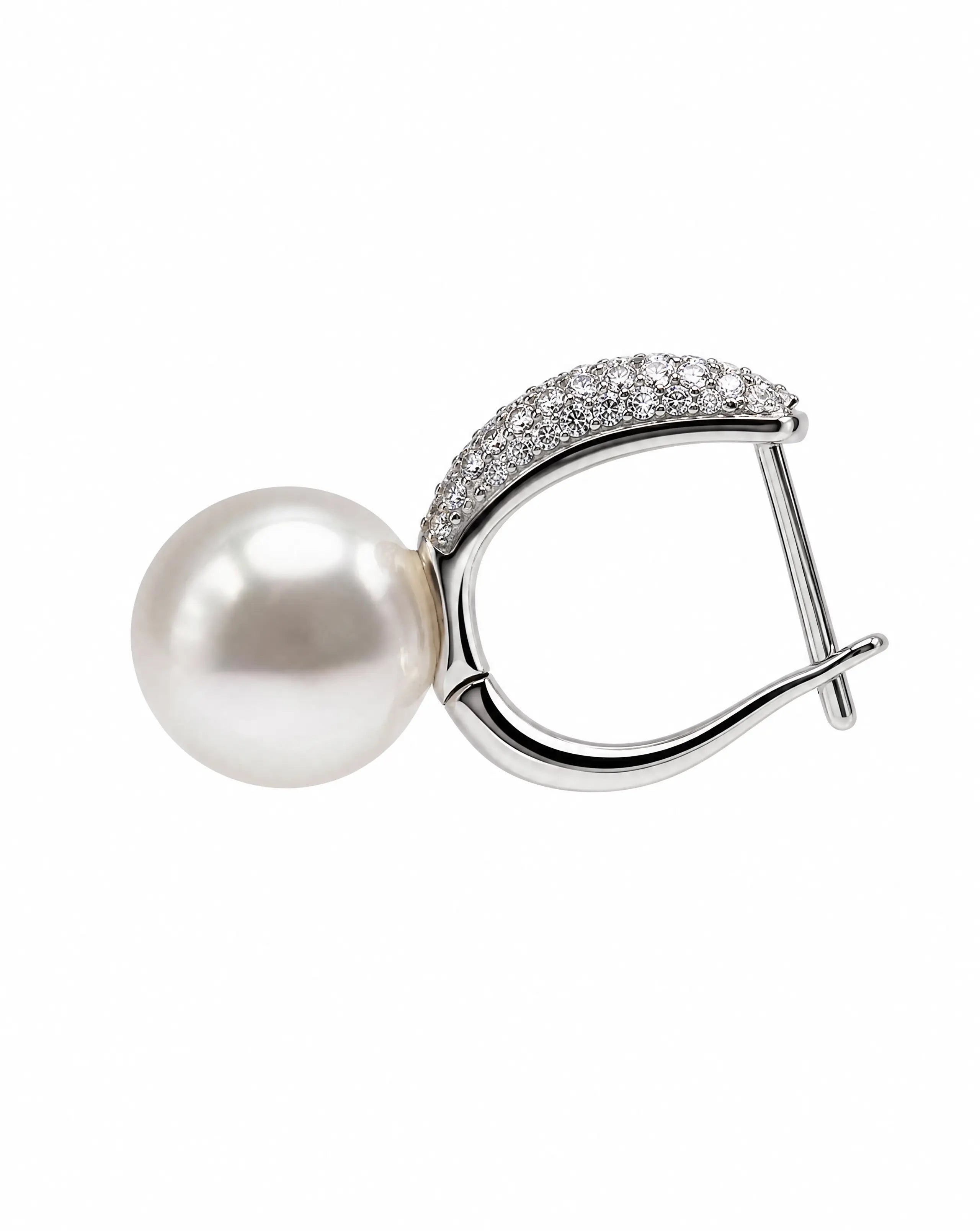 Pearl Muse Pavé Pearl Hoop Earrings Delisa Jewelry