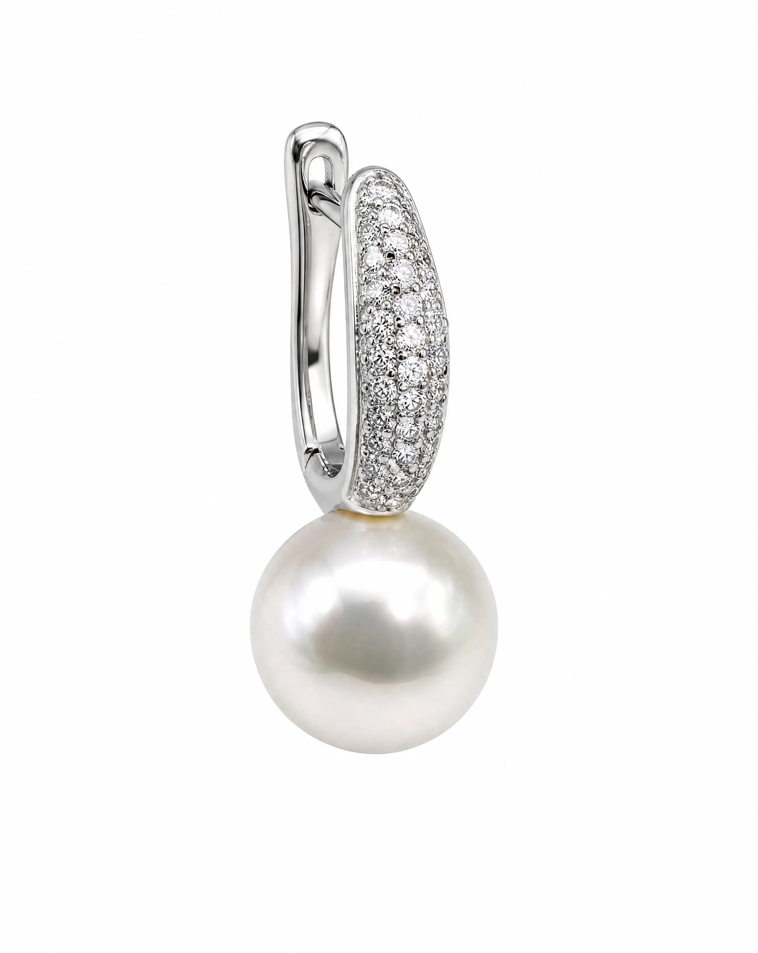 Pearl Muse Pavé Pearl Hoop Earrings Delisa Jewelry