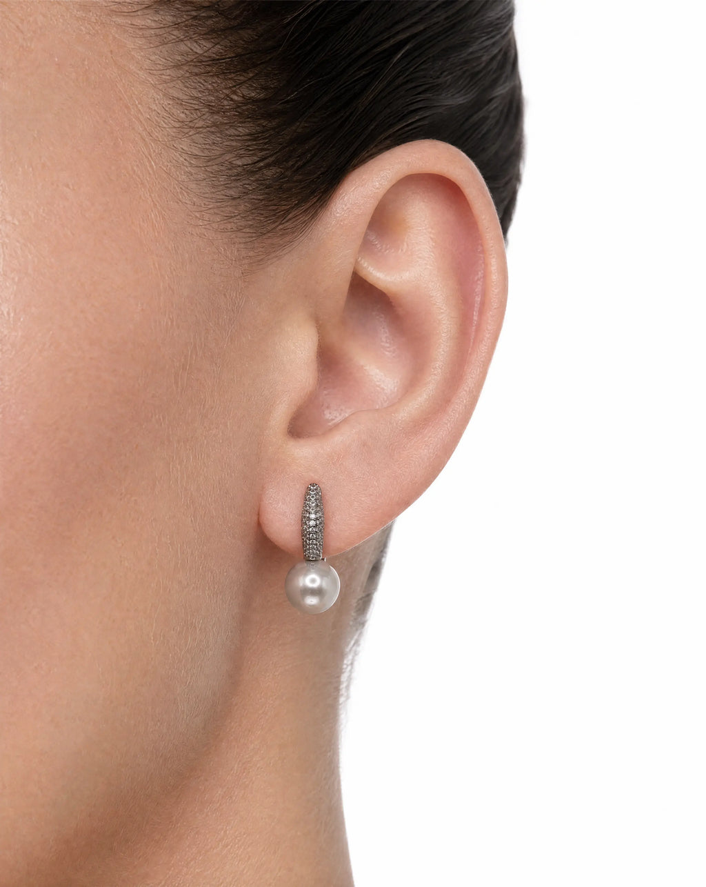 Pearl Muse Pavé Pearl Hoop Earrings Delisa Jewelry