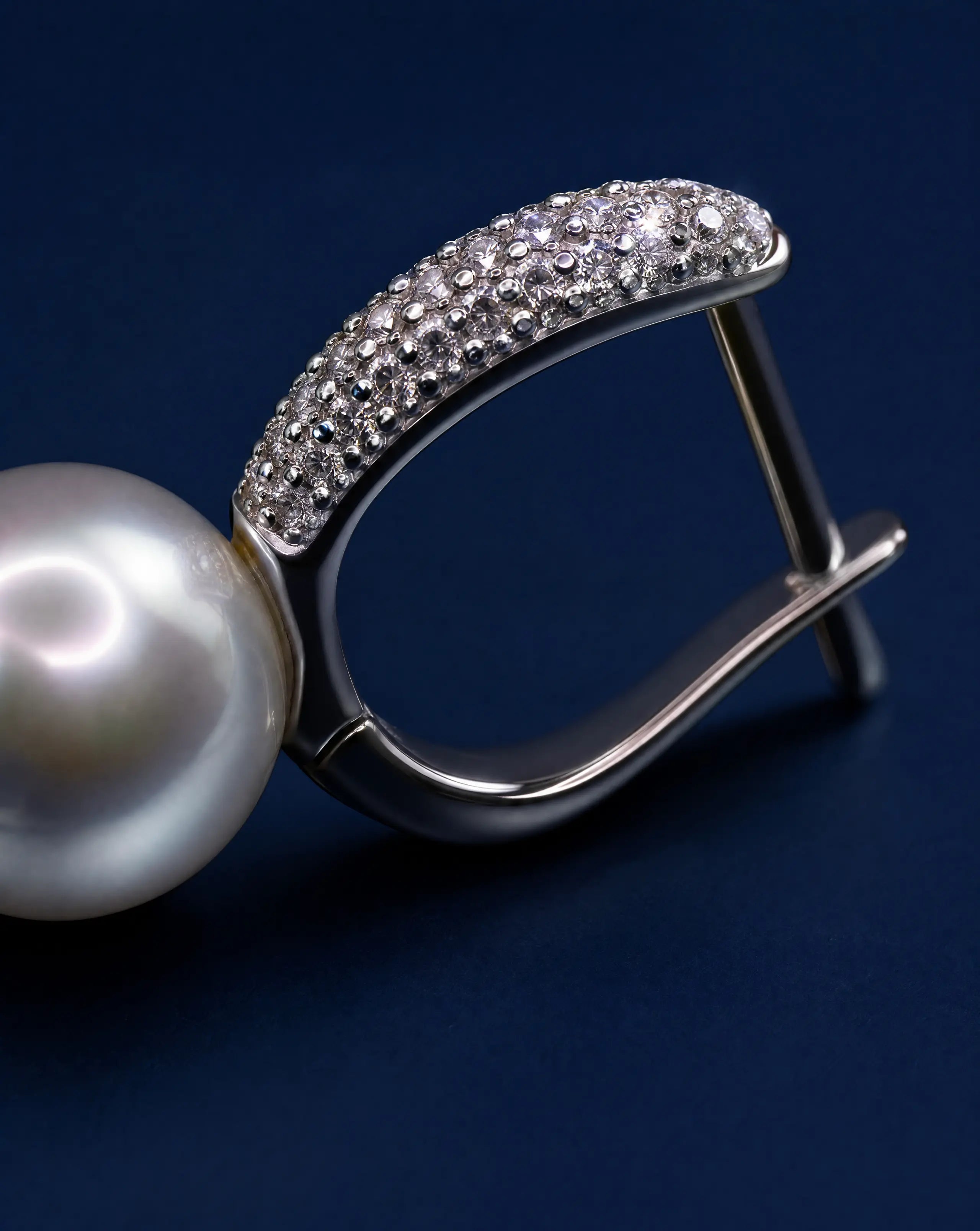 Pearl Muse Pavé Pearl Hoop Earrings Delisa Jewelry