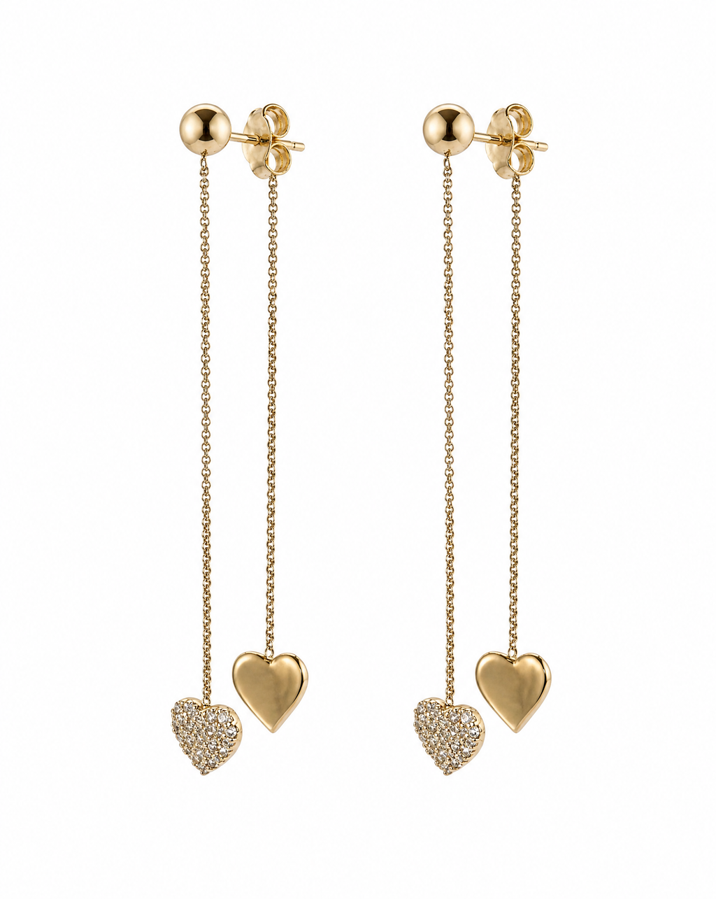 Rising Star Heart Drop Earrings Delisa Jewelry