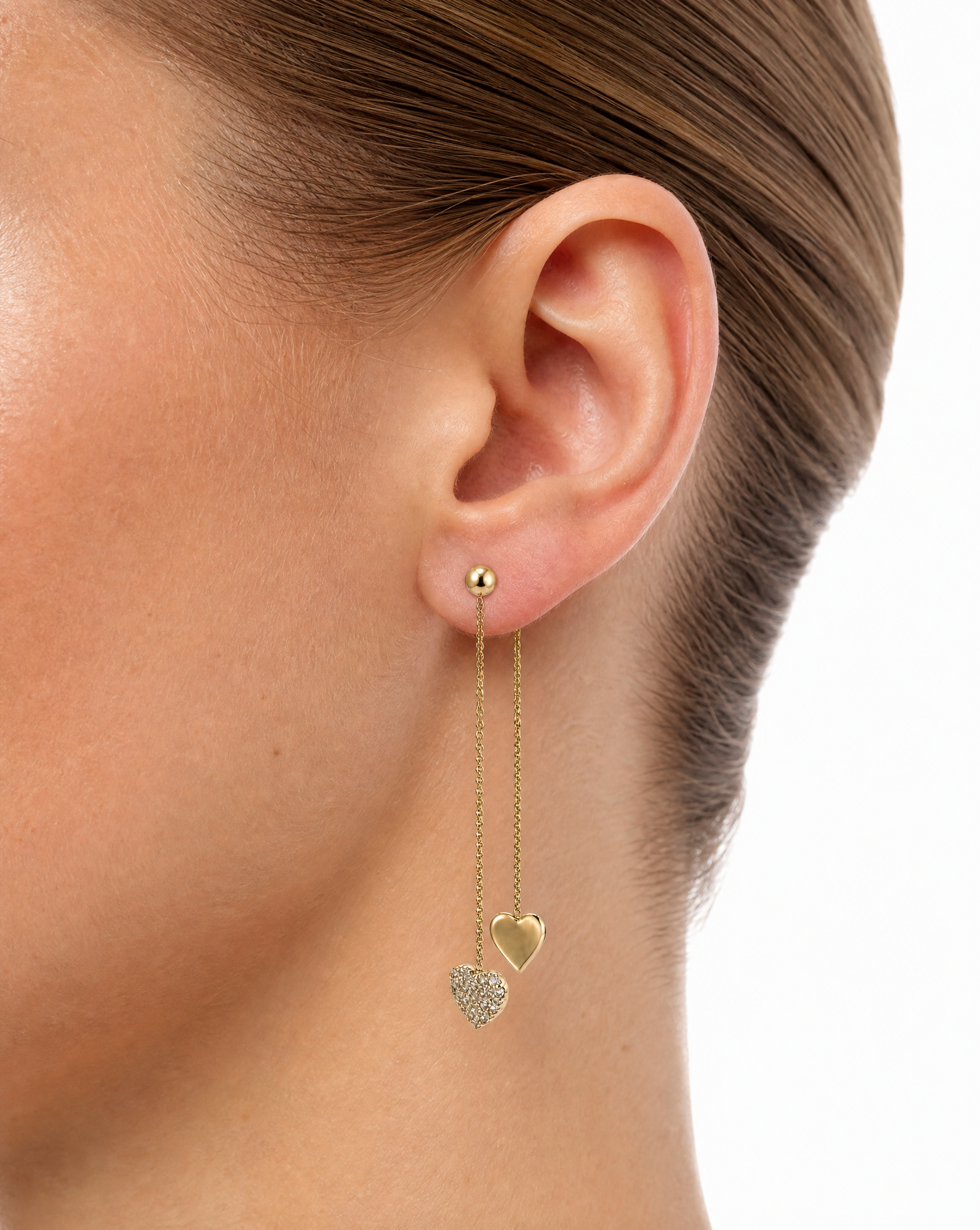 Rising Star Heart Drop Earrings Delisa Jewelry