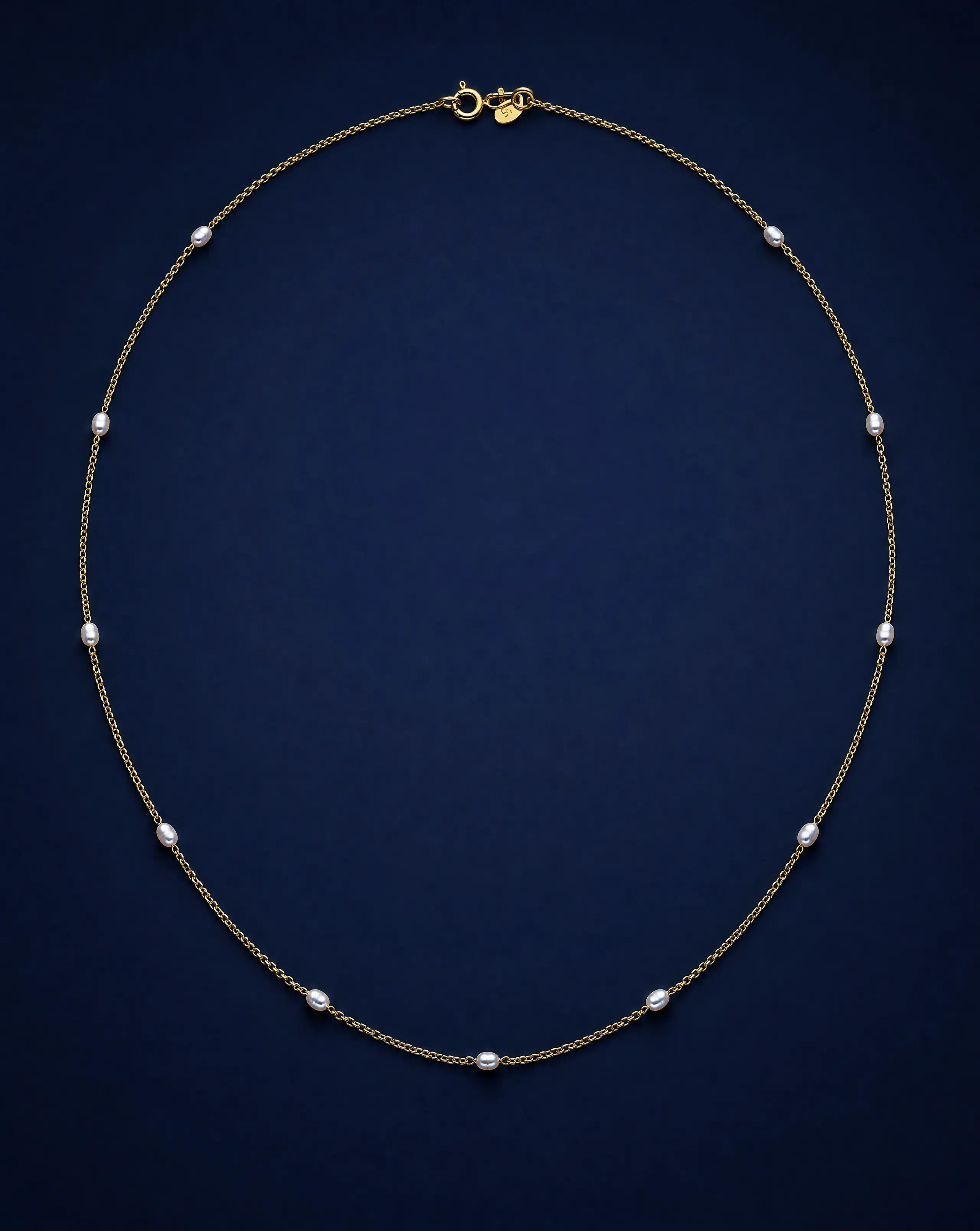 Rising Star Pearl Chain Necklace Delisa Jewelry