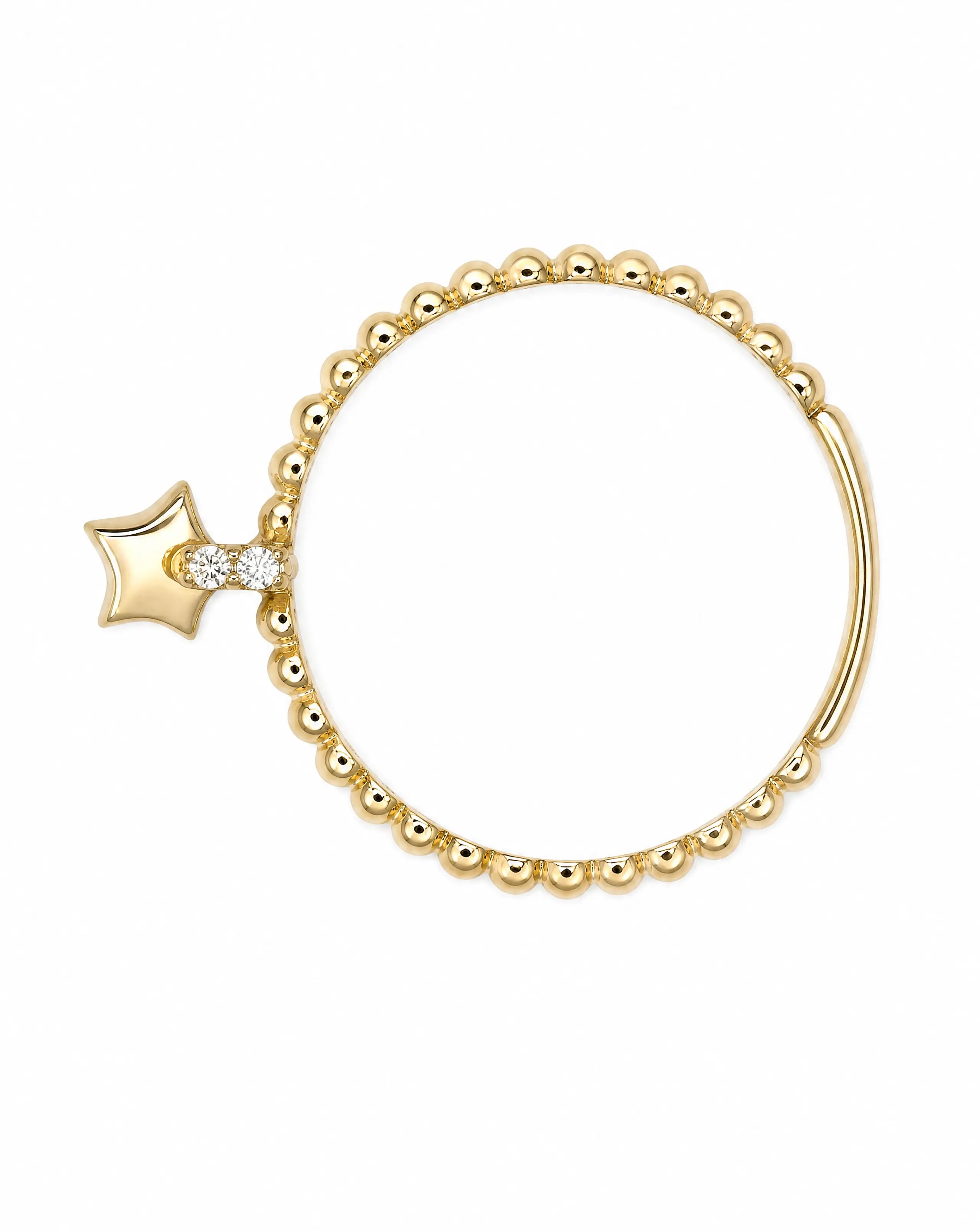 14K Gold bracelet with a star-shaped charm 