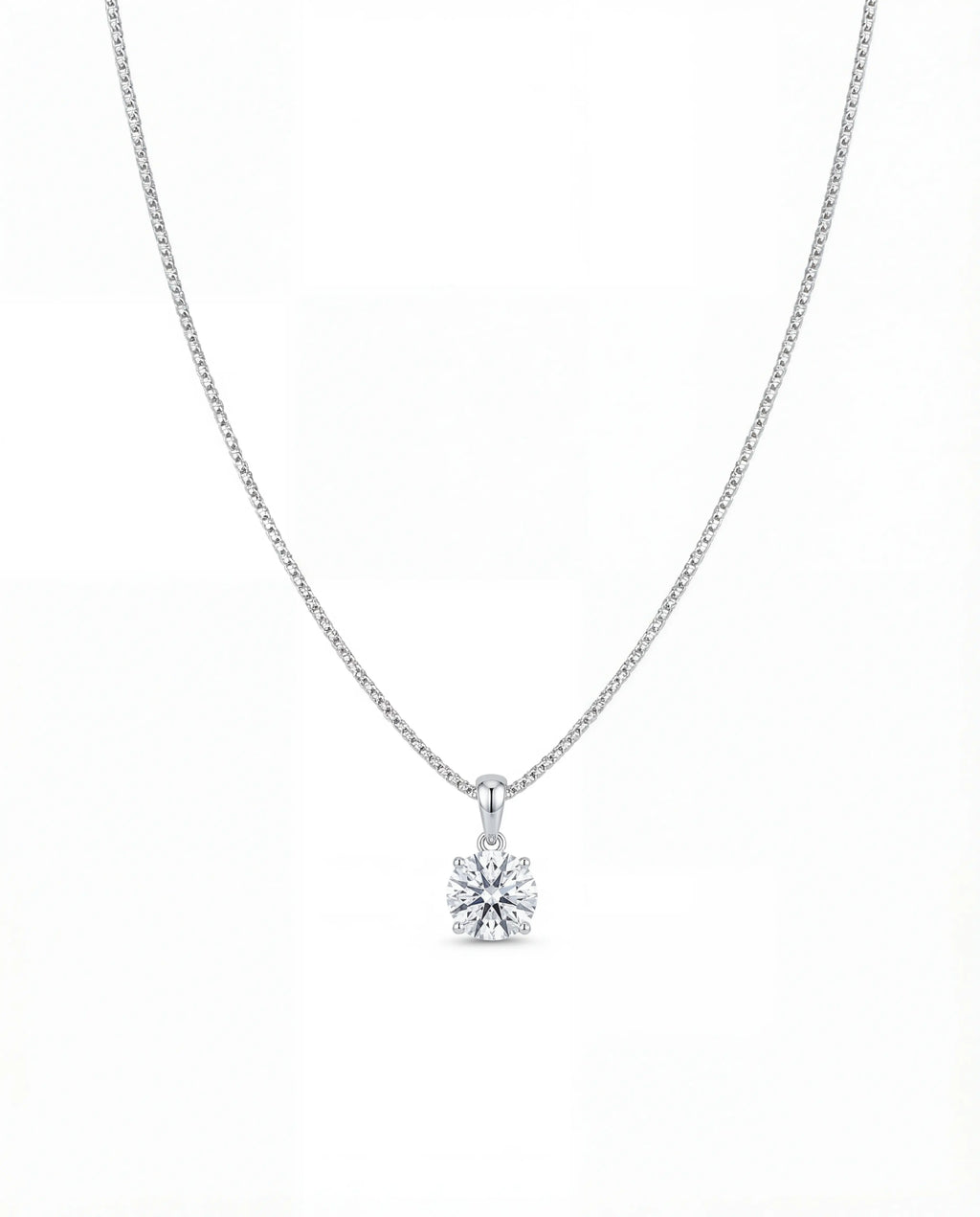 925 Silver Solitaire Pendant Necklace, 40 cm - Delisa Jewelry