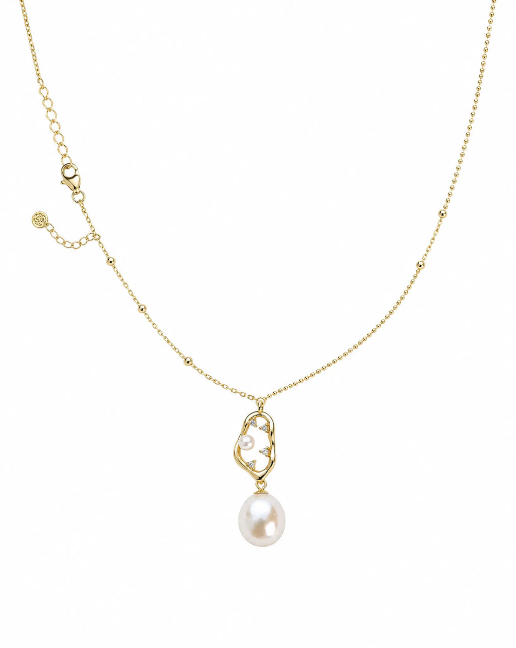 Pearl Muse Golden Drop Pearl Necklace Delisa Jewelry