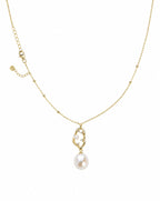 Pearl Muse Golden Drop Pearl Necklace Delisa Jewelry