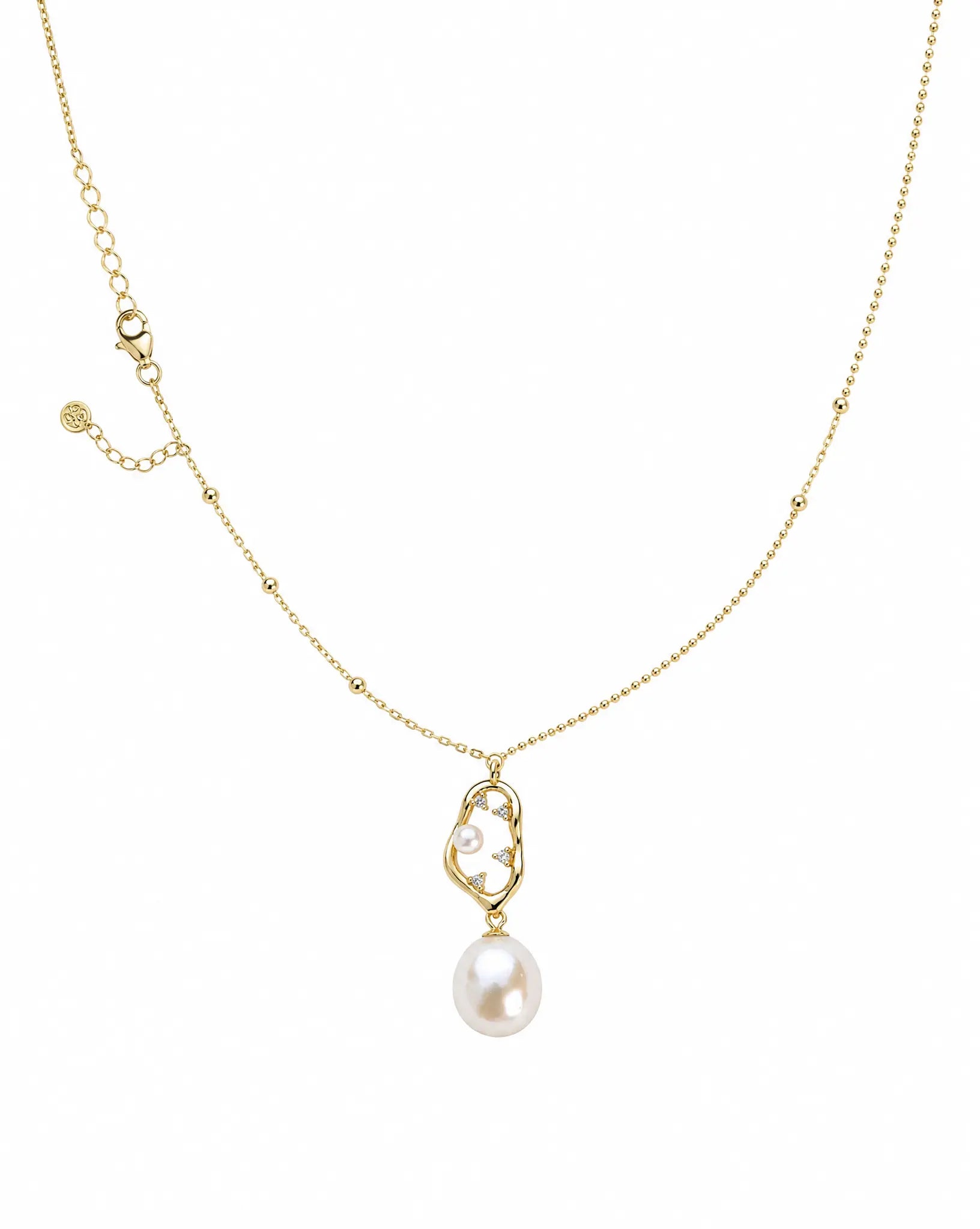 Pearl Muse Golden Drop Pearl Necklace Delisa Jewelry