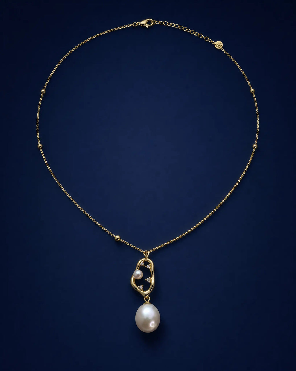 Pearl Muse Golden Drop Pearl Necklace Delisa Jewelry