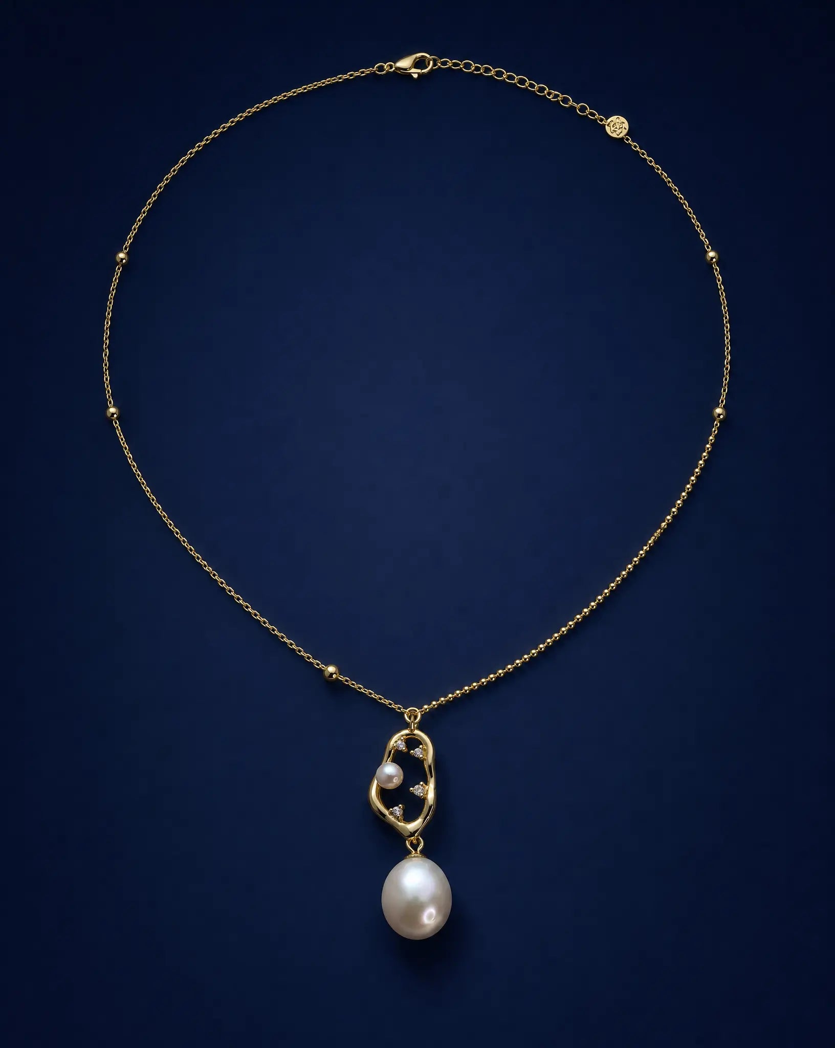 Pearl Muse Golden Drop Pearl Necklace Delisa Jewelry