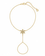 gold-plated sterling silver hand chain bracelet 