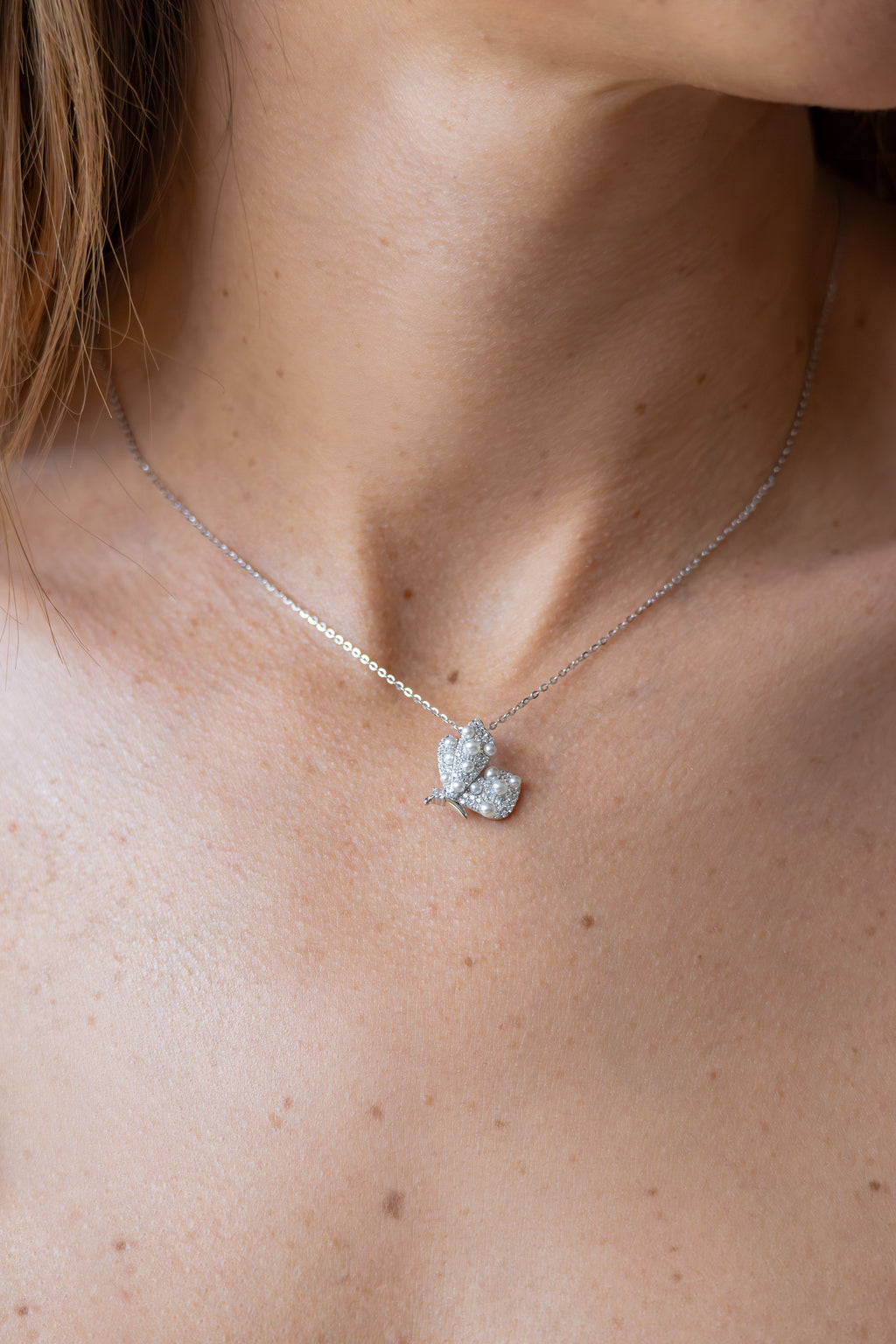 Pearl Muse Butterfly Necklace Delisa Jewelry