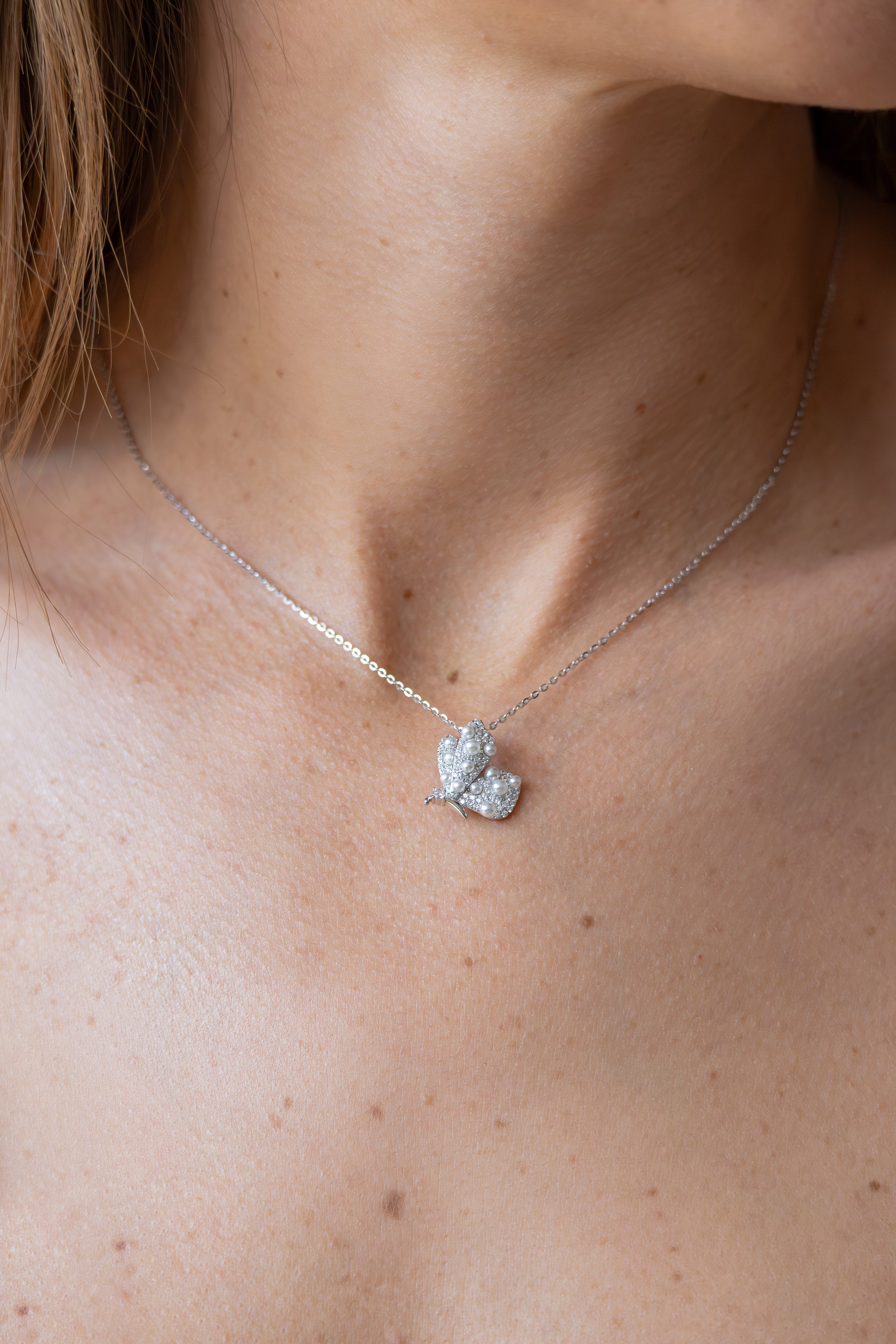 Pearl Muse Butterfly Necklace Delisa Jewelry
