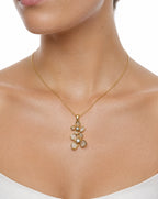 Asteria Dual Blossom Pendant Necklace Delisa Jewelry