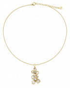 Asteria Dual Blossom Pendant Necklace Delisa Jewelry