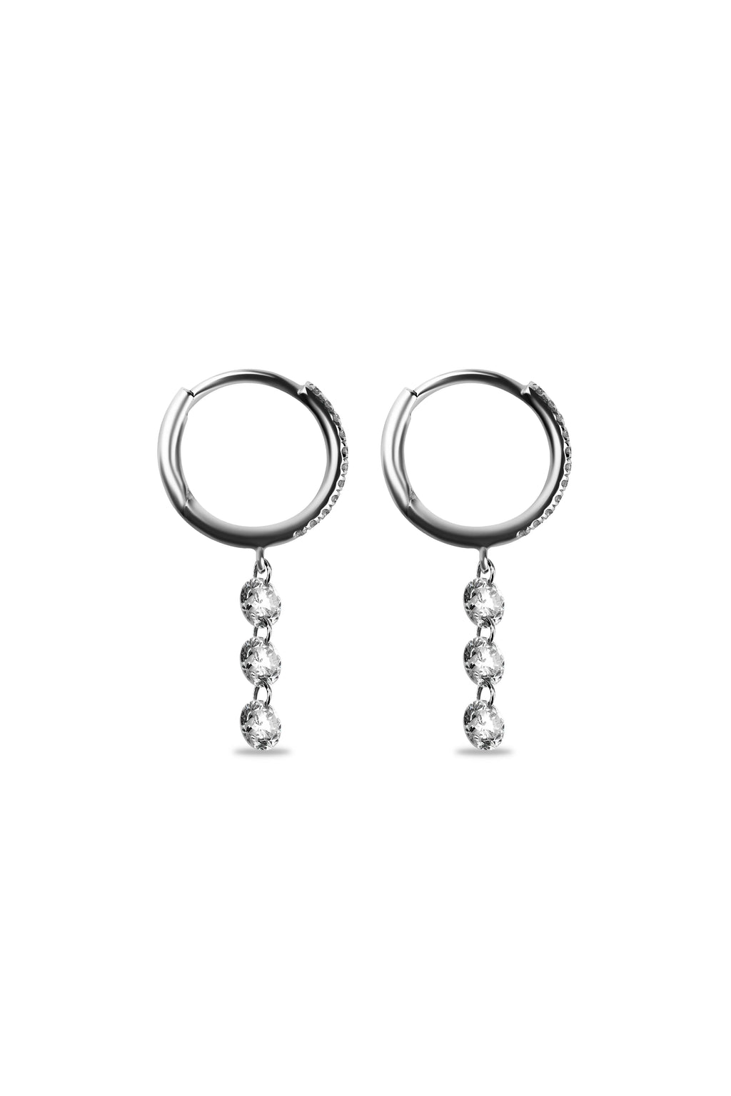 Delisa Lueur Diamond Hoop Drop Earrings