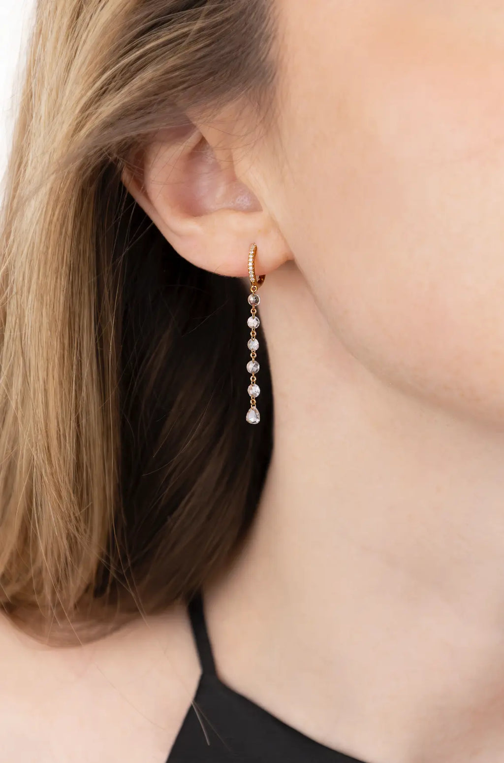 Delisa Rosée Diamond Drop Earrings