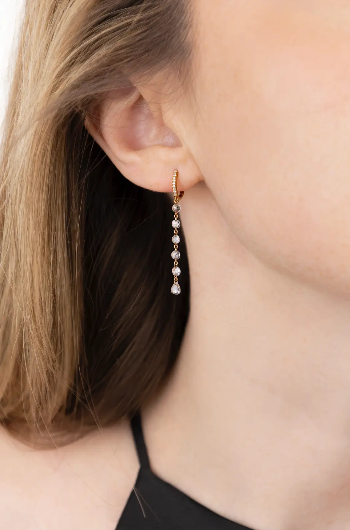 Delisa Rosée Diamond Drop Earrings