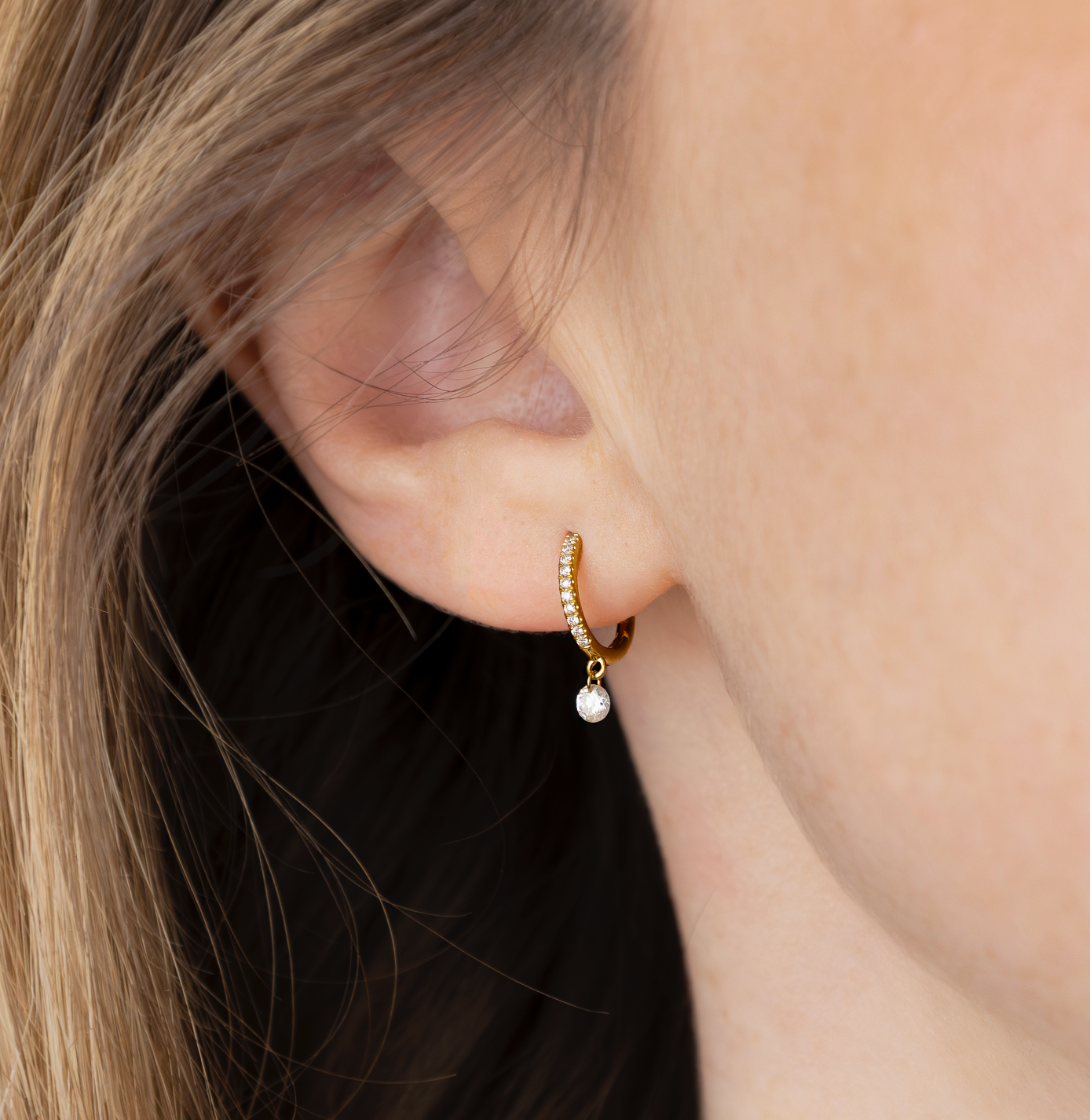 Delisa Celeste Diamond Hoop Earrings