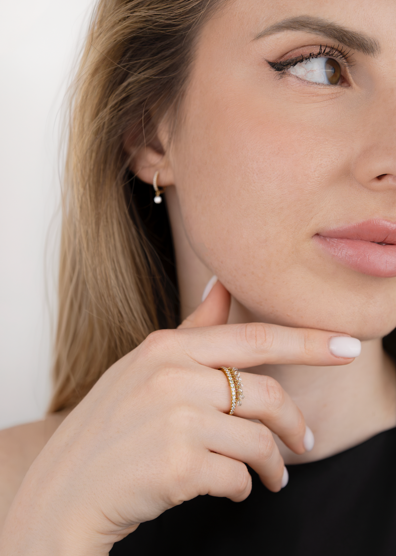Delisa Celeste Diamond Hoop Earrings