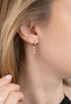Delisa Lueur Diamond Hoop Drop Earrings