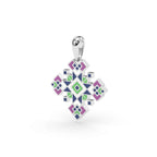 585 Gold Ukrainian Cross Enamel Pendant in Yellow & Purple - Delisa Jewelry
