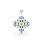 585 Gold Ukrainian Cross Enamel Pendant in Yellow & Purple - Delisa Jewelry