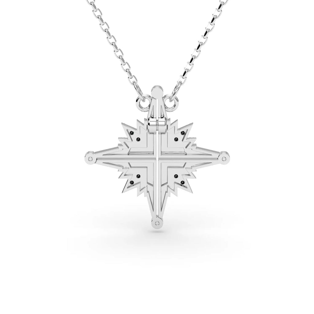 925 Silver Ukrainian Star Cross Enamel Necklace, 45 cm in Green - Delisa Jewelry