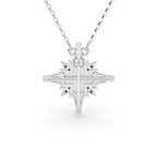 925 Silver Ukrainian Star Cross Enamel Necklace, 45 cm in Green - Delisa Jewelry