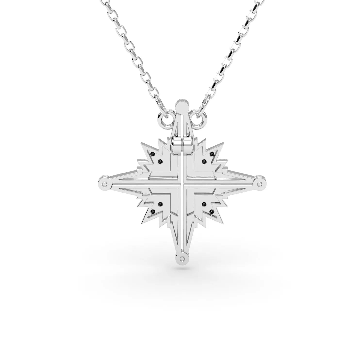 925 Silver Ukrainian Star Cross Enamel Necklace, 45 cm in Green - Delisa Jewelry