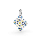 585 Gold Ukrainian Cross Enamel Pendant in Yellow & Purple - Delisa Jewelry