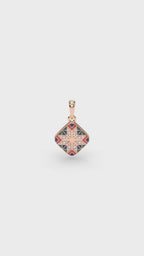 585 Gold Ukrainian Star Enamel Pendant in Red & Blue - Delisa Jewelry